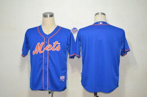 Mets Blank Blue Alternate Home Cool Base Stitched MLB Jersey - Click Image to Close